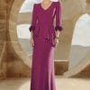 Vestido largo peplum fantasía puño buganvilla Ref. 715