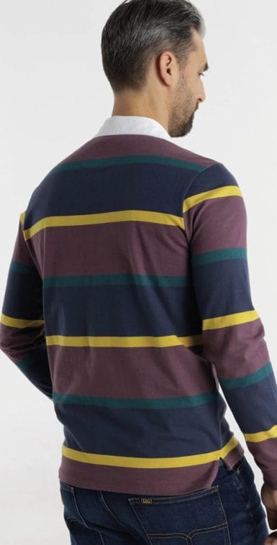 Alternative view of LOIS Polo manga larga rayas ciruela Ref. Leandre