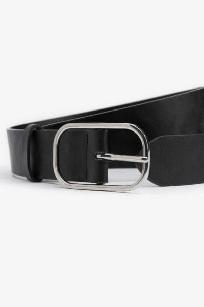 Alternative view of Cinturón negro con hebilla plateada Ref. Edna