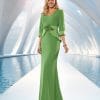 Vestido madrina largo peplum combinado verde Ref. 821
