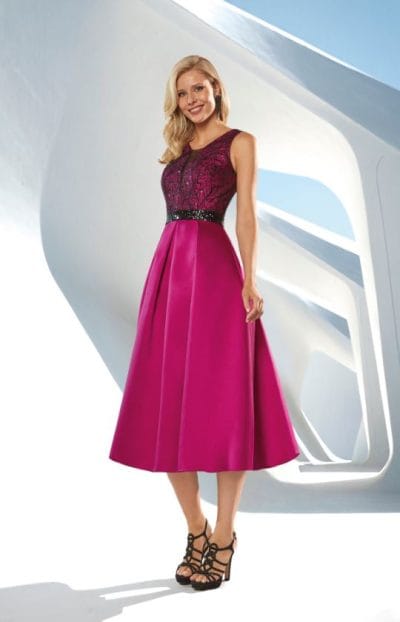 Alternative view of Vestido midi mikado buganvilla Ref. 833-834
