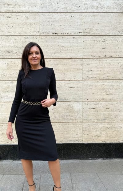 Alternative view of Vestido midi negro Ref. Manilva (Ref. 625-233)