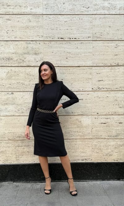 Vestido midi negro Ref. Manilva (Ref. 625-233)