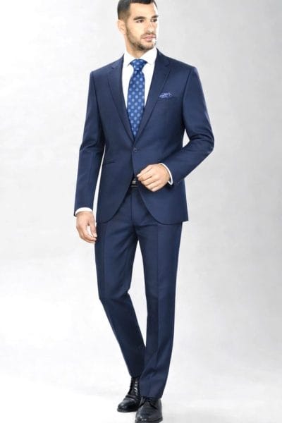 Traje dos piezas micropunteado marino Ref. Mateo