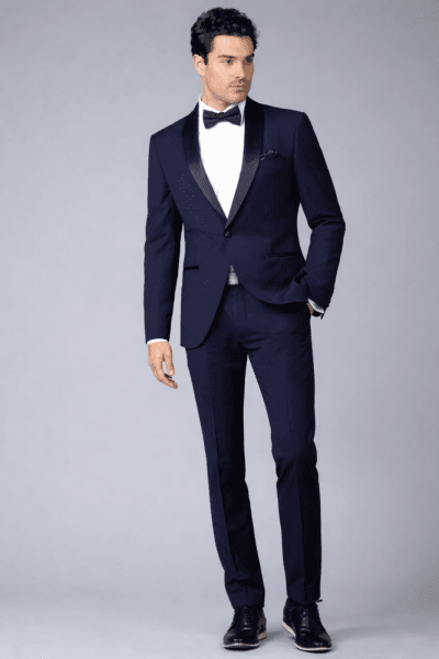 Smoking cuello solapa azul marino Ref. Duque