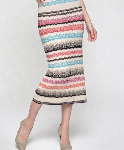 Falda entallada de punto estampada Ref. 26170