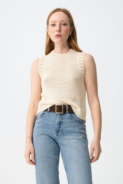 Chaleco de punto beige Ref. Baella