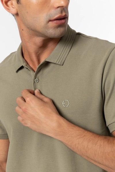 Alternative view of Polo manga corta verde kaki Ref. Manning