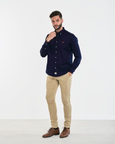 Alternative view of Spagnolo Camisa lisa azul marino Ref. 10480