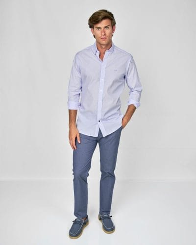 Alternative view of Spagnolo Camisa rayas azul claro Ref. 1045