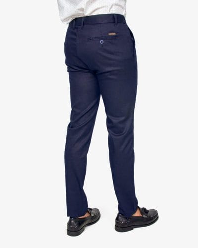Alternative view of Spagnolo Pantalón cuadrillé azul marino Ref. 1543