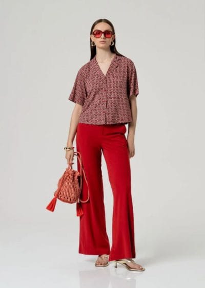 Alternative view of SURKANA Camisa estampada teja Ref. Hice