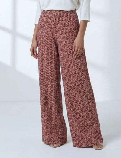 Alternative view of SURKANA Pantalón estampado pierna ancha teja Ref. Hice