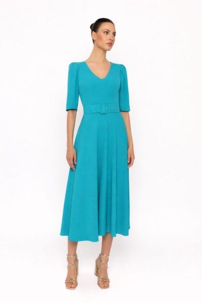 Vestido midi royal turquesa Ref. 1023