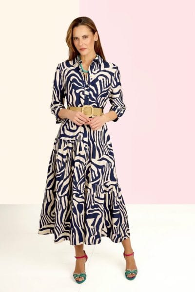 Vestido camisero azul estampado Ref. 264413