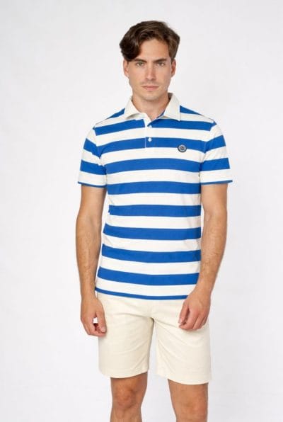 Spagnolo Polo manga corta rayas blancas y azules Ref. 1145