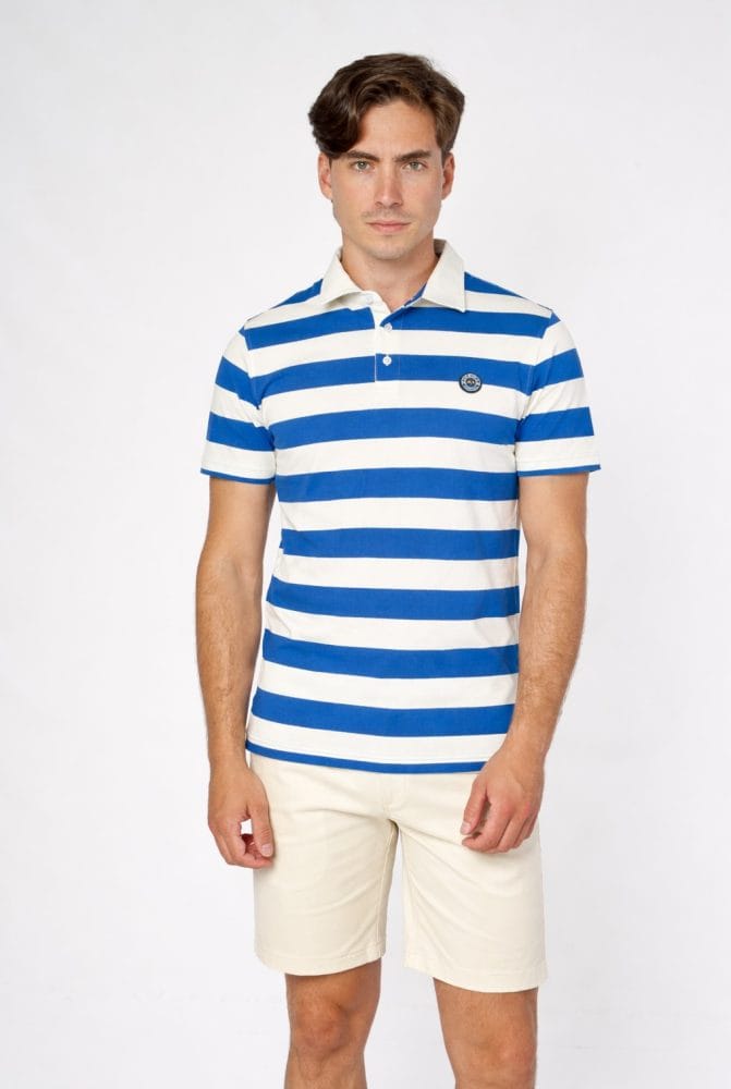 Spagnolo Polo manga corta rayas blancas y azules Ref. 1145
