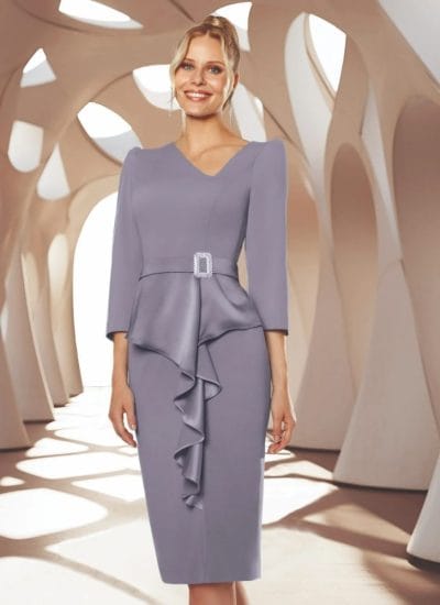 Vestido corto madrina malva Ref.734