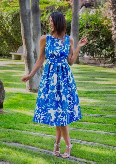 Vestido falda pliegues tirantes Ref. 4114