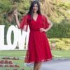 Vestido fiesta midi rojo manga abierta vaporoso Ref. 4069