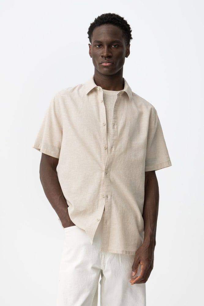 Camisa manga corta beige Ref. Kevin