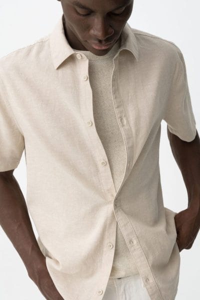 Alternative view of Camisa manga corta beige Ref. Kevin