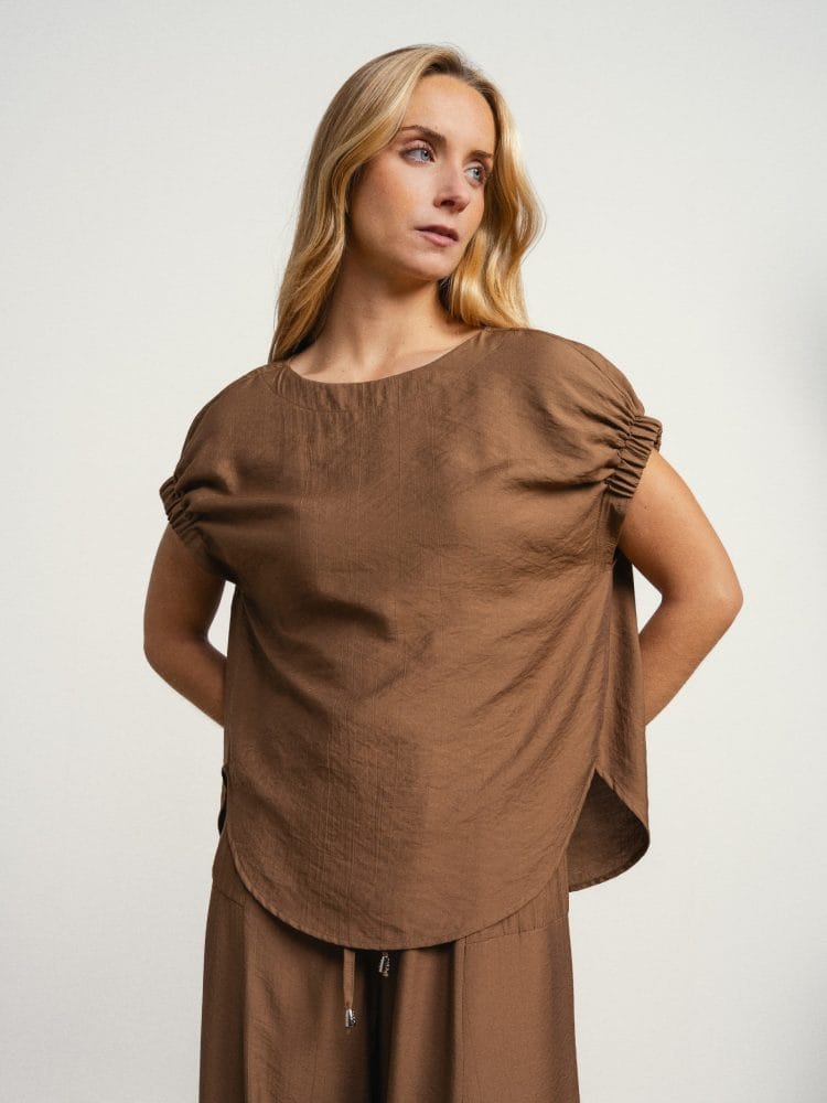 Blusa manga corta marrón cobre Ref. 269608