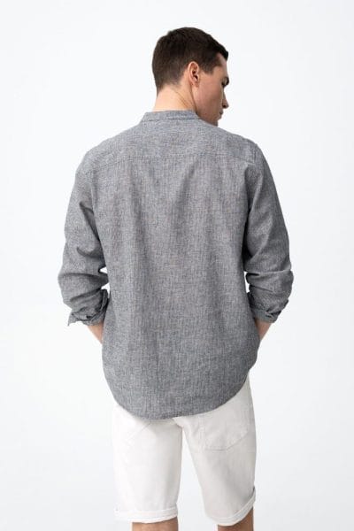 Alternative view of Camisa rayas cuello mao gris Ref. Virgil