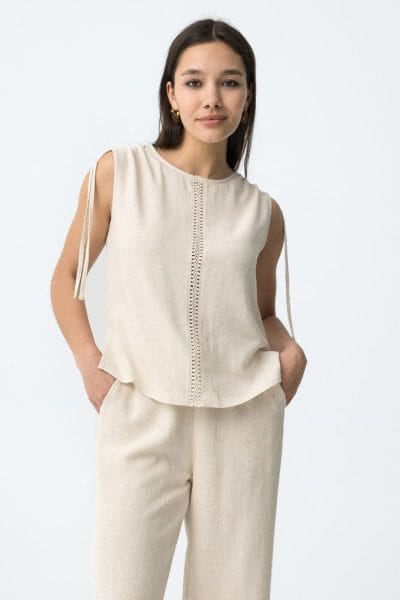 Top beige sin mangas Ref. Zeki