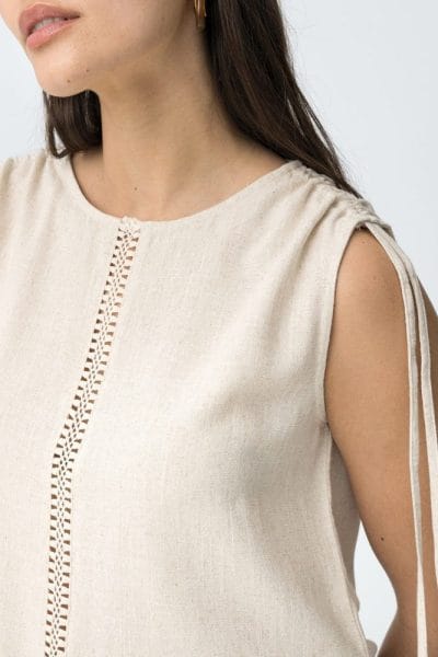 Alternative view of Top beige sin mangas Ref. Zeki