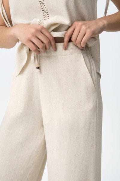 Alternative view of Pantalón ancho beige Ref. Ruthy