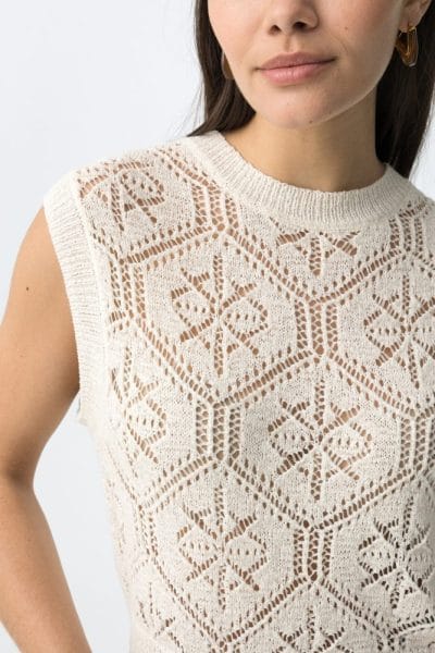 Alternative view of Top calado lazo beige Ref. Tulipe