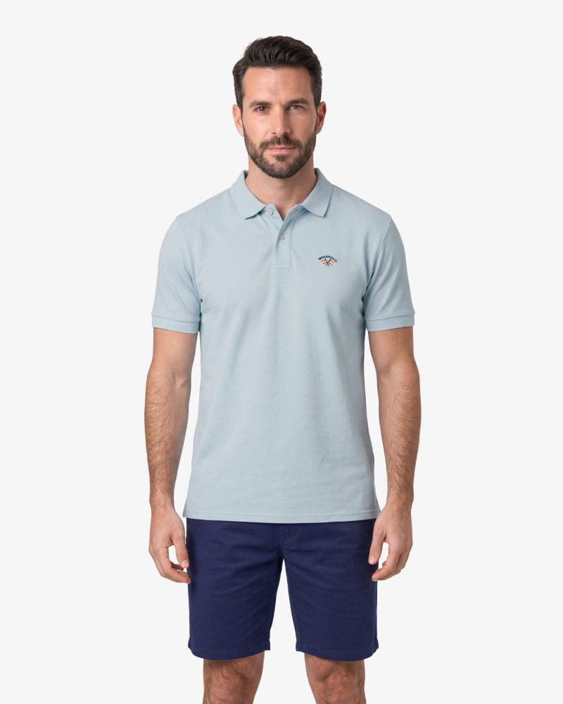 Spagnolo Polo piqué liso celeste Ref.226