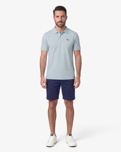 Alternative view of Spagnolo Polo piqué liso celeste Ref.226