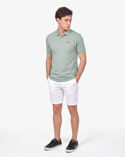 Alternative view of Spagnolo Polo piqué liso verde Ref.226