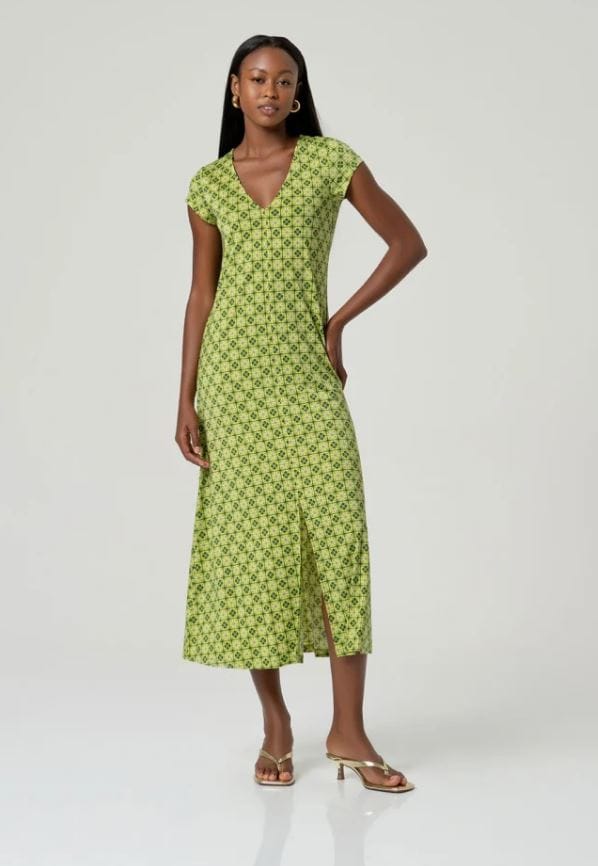 SURKANA Vestido maxi elástico verde Ref. Mint