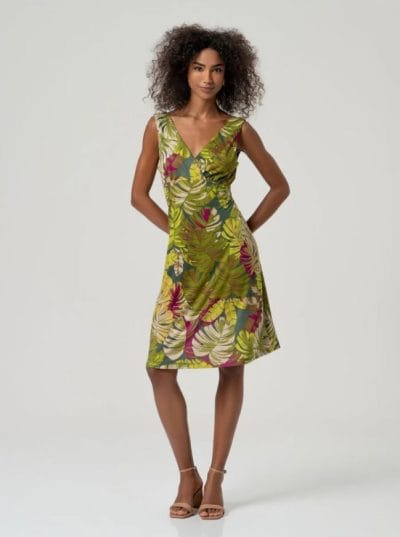 SURKANA Vestido midi estampado verde Ref. Mile