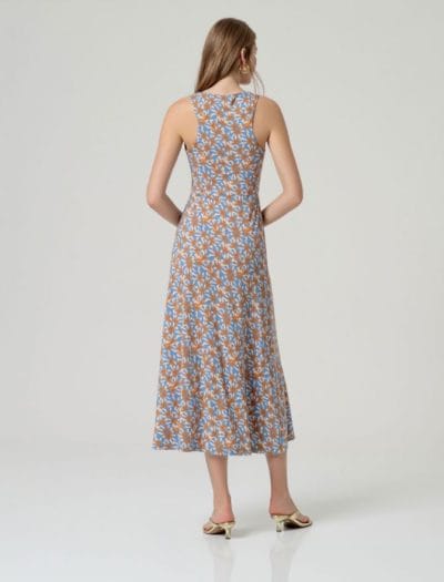 Alternative view of SURKANA Vestido midi estampado drapeado azul Ref. Kial