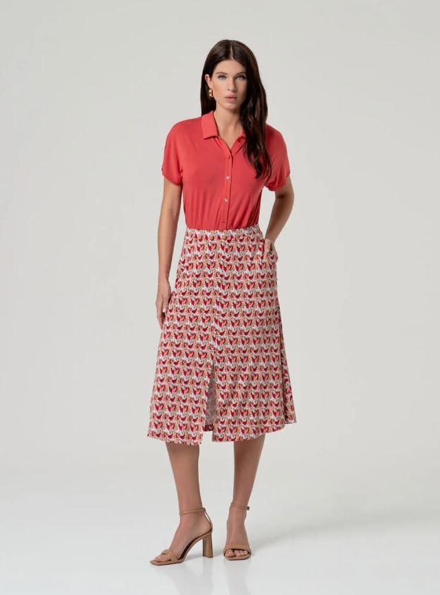 SURKANA Falda larga estampada con abertura Ref. Hivi