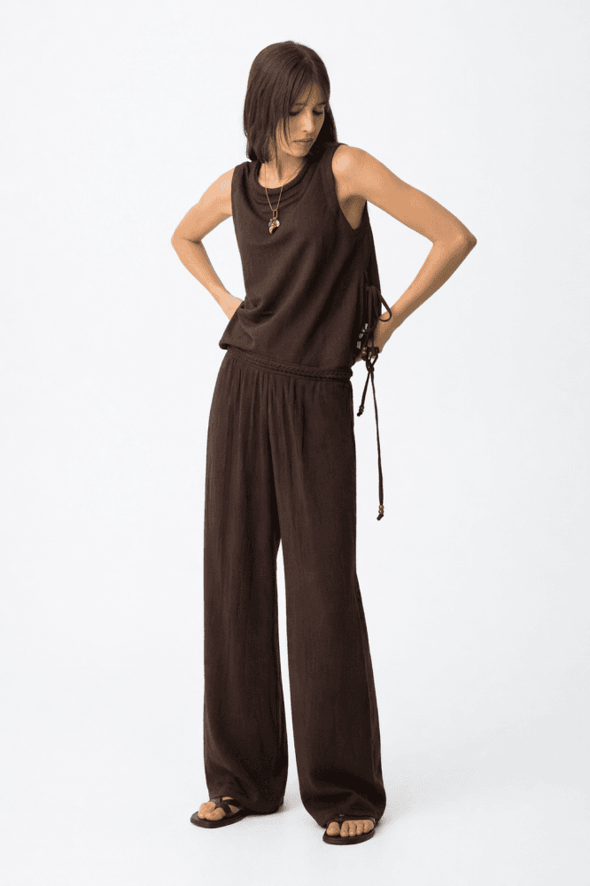 Pantalón fluido marrón Ref. Bresha