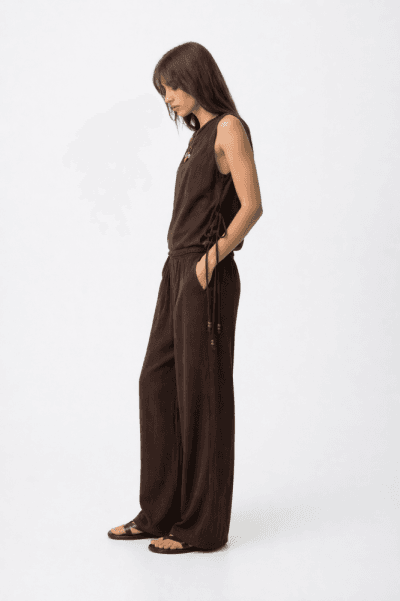 Alternative view of Pantalón fluido marrón Ref. Bresha