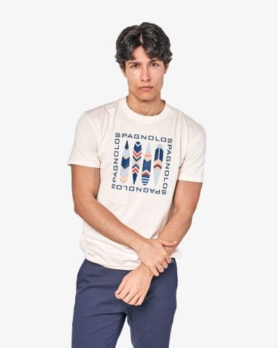 Spagnolo Camiseta beige estampado palas Ref. 1243