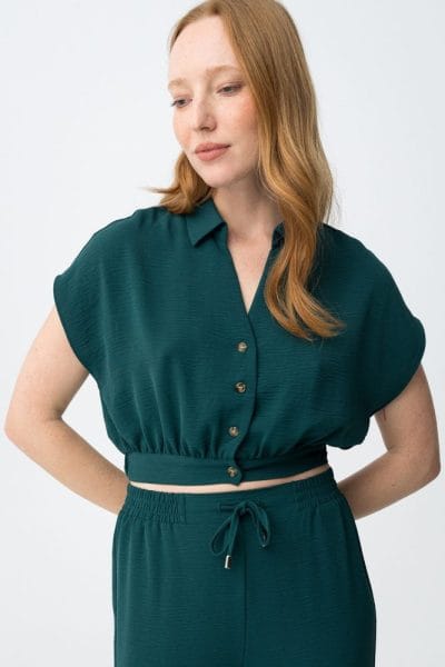 Camisa cropped verde Ref. Francesca
