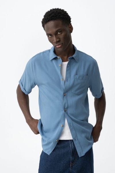 Camisa corta azul Ref. Mack