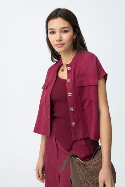 Camisa cropped cereza estampado rayas Ref. Cookie