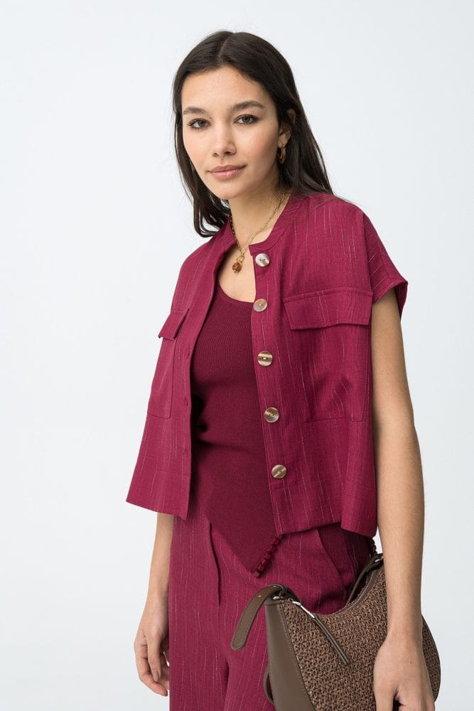 Camisa cropped cereza estampado rayas Ref. Cookie