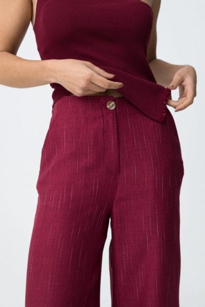 Alternative view of Pantalón ancho cereza estampado rayas Ref. Cookie