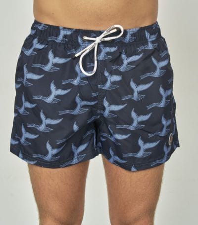Spagnolo Bañador azul estampado ballenas Ref. 2641