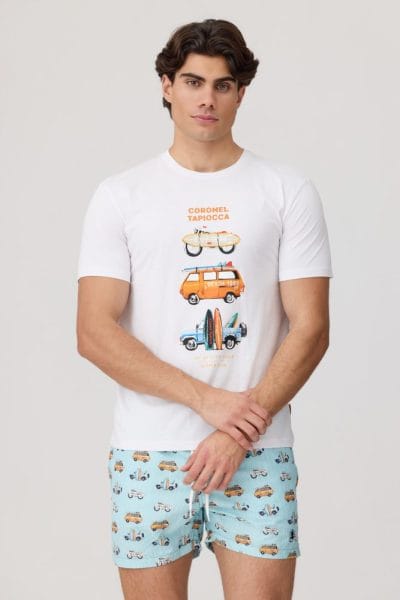 Camiseta blanca estampado playero Ref. 16512