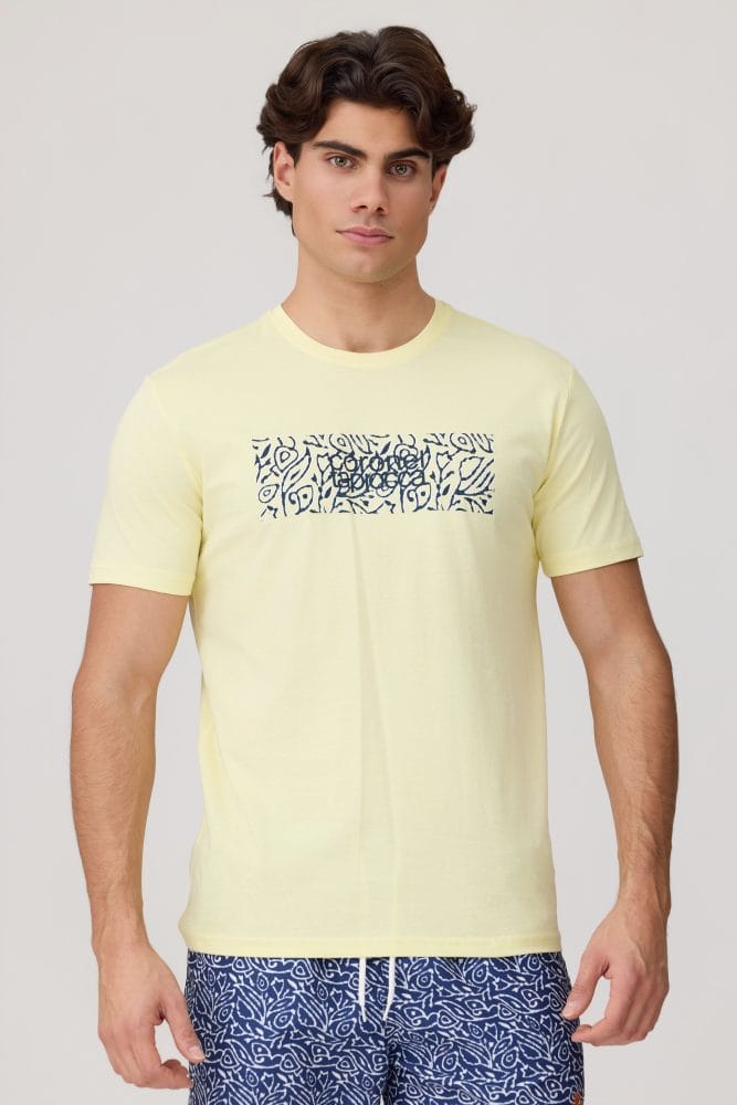 Camiseta corta amarilla estampada Ref.16517